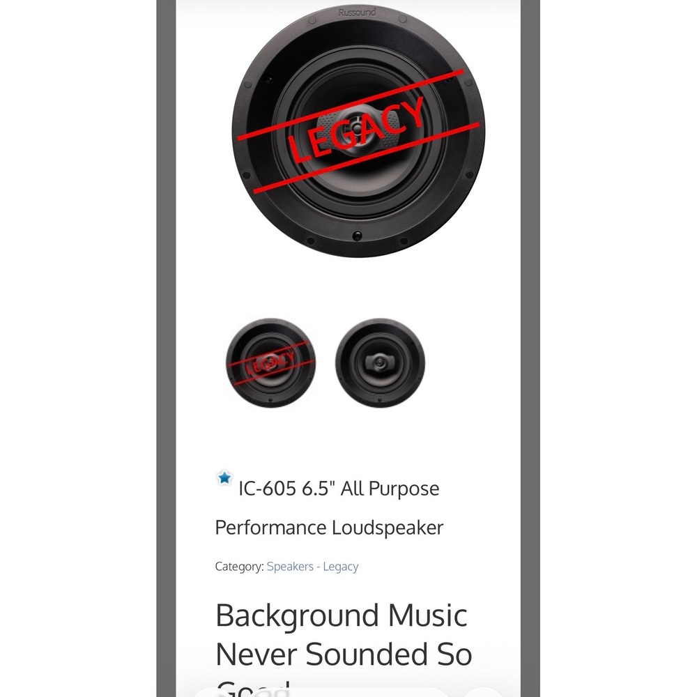 Russound IC-605 6.5" All Purpose Home Ceiling Loudspeaker Pair 4 speaker set NEW